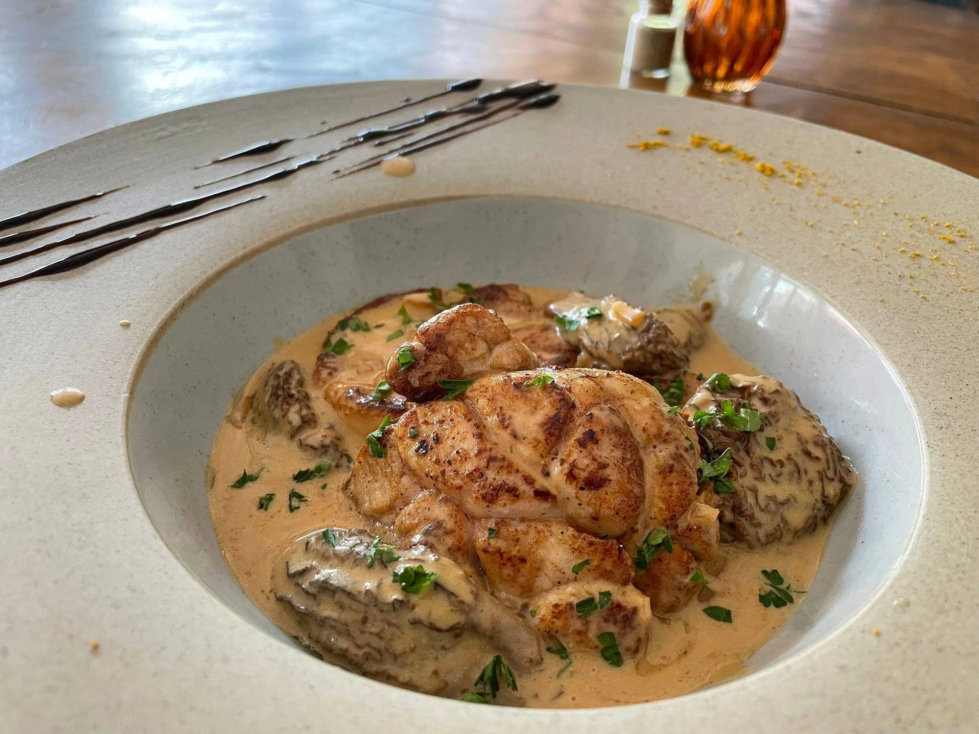 The creamy morel mushroom dish